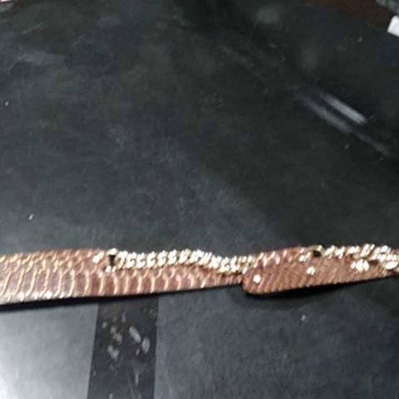 Dolce & Gabbana leather brown belt crocodile belt brass buckle SZ 38 made Italy. main image 4